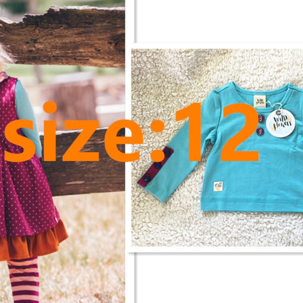 NEW Wildflowers Feels Like Home Button Tee 12Y